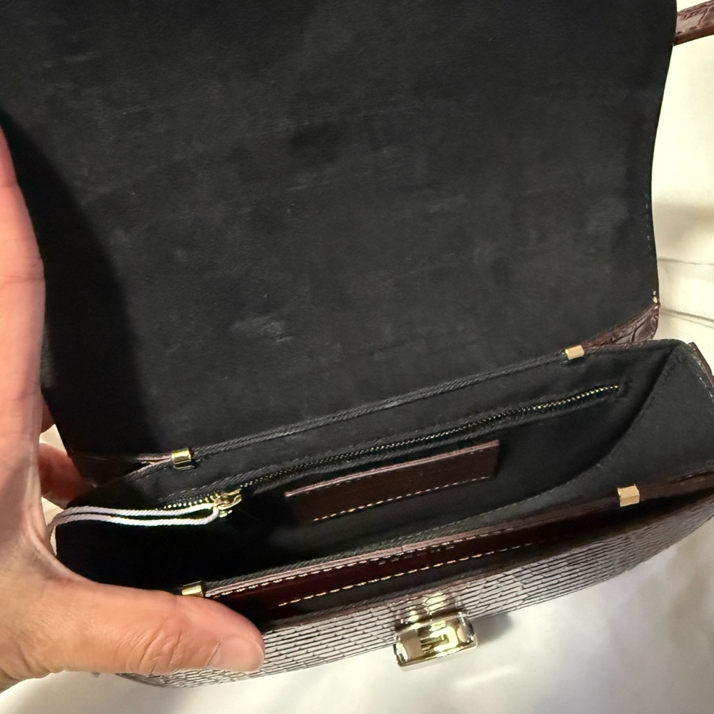 Sezane CLAUDE BAG CHOCOLATE CROCODILE PRINT - Picture 11 of 14